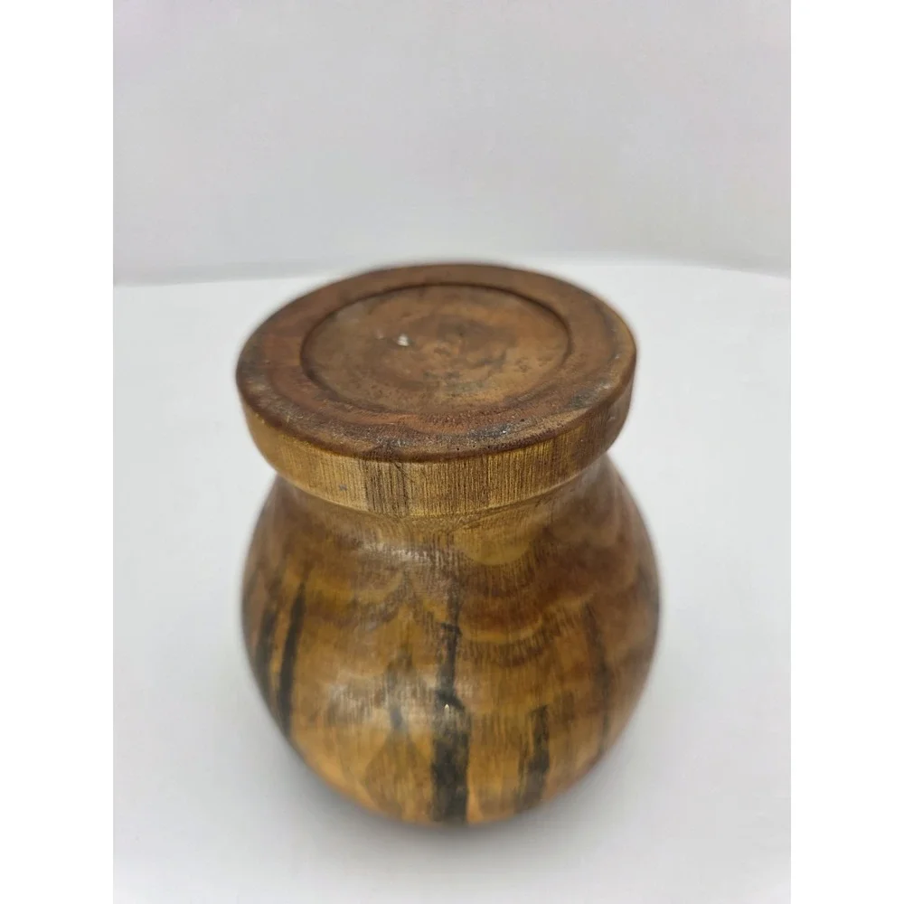 VTG Hand Carved Wooden Mortar Pestle Rustic Primitive Farmhouse‎ Kitchen Decor